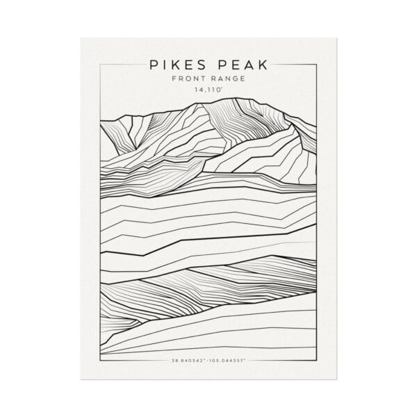 Colorado 14ers: PIKES PEAK: Textured Watercolor Matte Posters