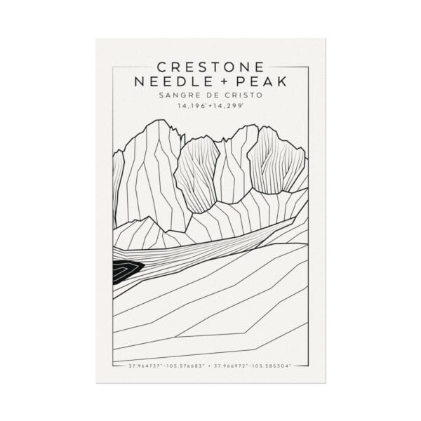 Colorado 14ers: CRESTONE NEEDLE + CRESTONE PEAK: Textured Watercolor Matte Posters - Image 5