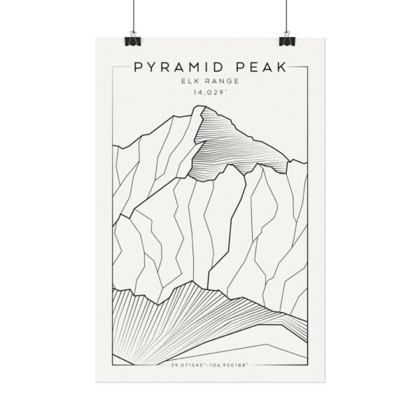 Colorado 14ers: PYRAMID PEAK: Textured Watercolor Matte Posters - Image 6