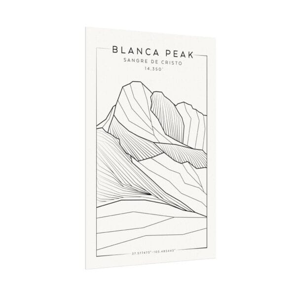 Colorado 14ers: BLANCA PEAK: Textured Watercolor Matte Posters - Image 7