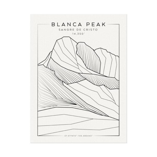 Colorado 14ers: BLANCA PEAK: Textured Watercolor Matte Posters