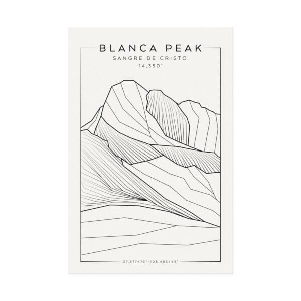 Colorado 14ers: BLANCA PEAK: Textured Watercolor Matte Posters - Image 5