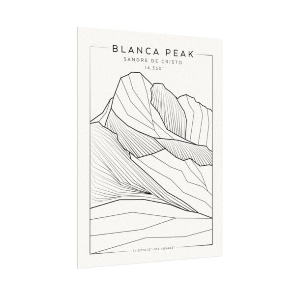 Colorado 14ers: BLANCA PEAK: Textured Watercolor Matte Posters - Image 3