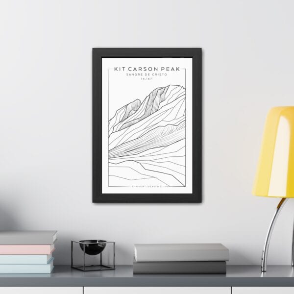 Colorado 14ers: KIT CARSON PEAK: Framed Poster - Image 3