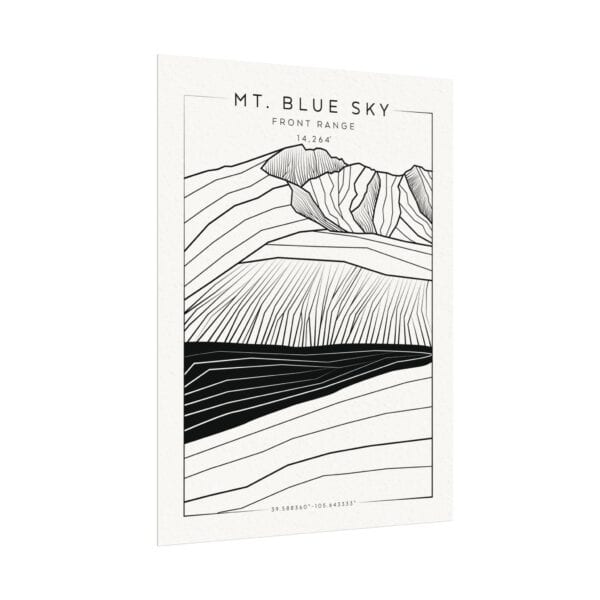 Colorado 14ers: MT. BLUE SKY: Textured Watercolor Matte Posters - Image 3
