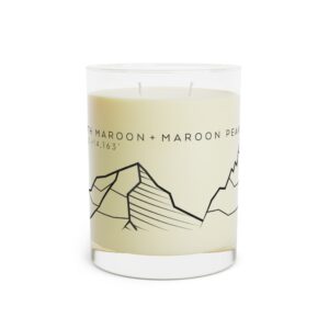 Colorado 14ers: MAROON PEAK & NORTH MAROON PEAK: Scented Candle - Full Glass, 11oz