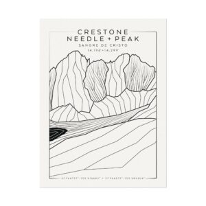 Colorado 14ers: CRESTONE NEEDLE + CRESTONE PEAK: Textured Watercolor Matte Posters