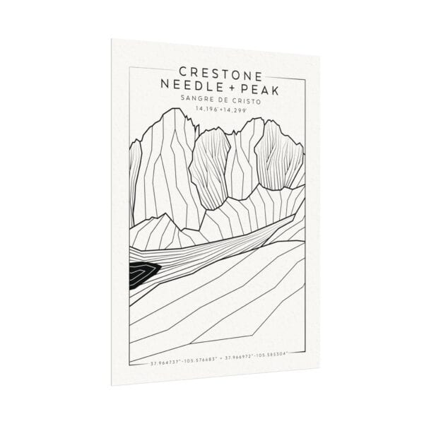 Colorado 14ers: CRESTONE NEEDLE + CRESTONE PEAK: Textured Watercolor Matte Posters - Image 3