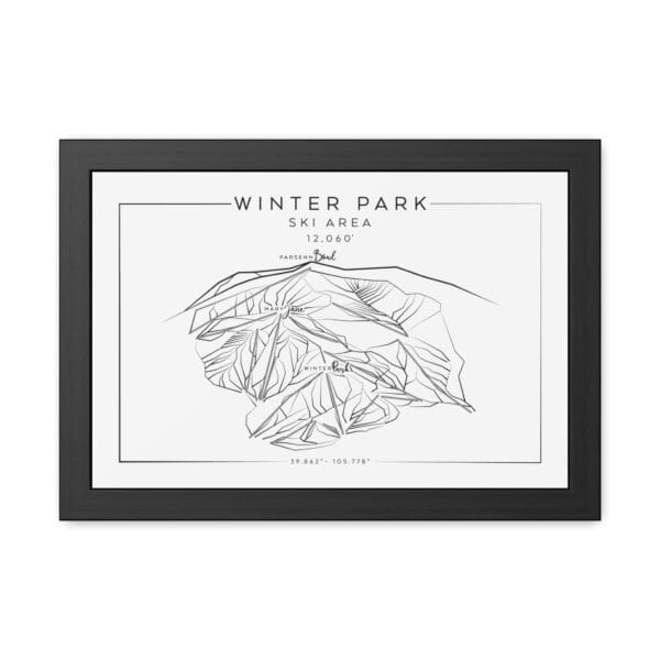 Colorado Ski Mountains: WINTER PARK: Framed Poster