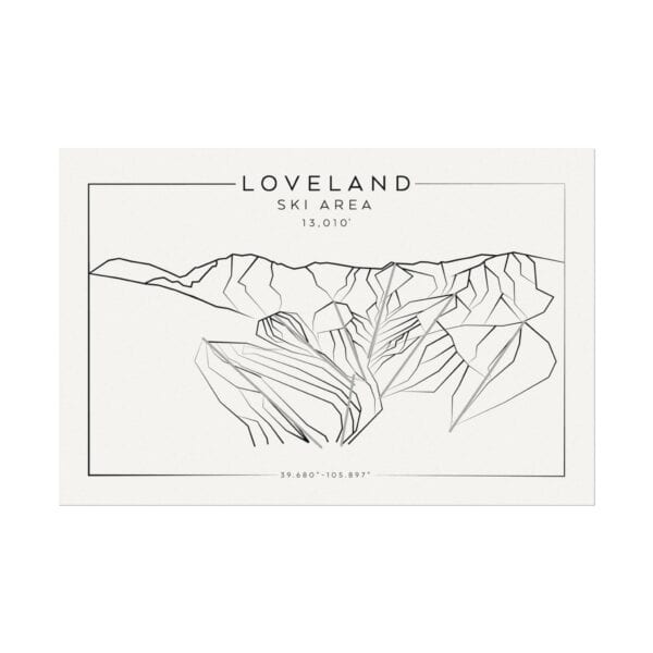 Colorado Ski Mountains: LOVELAND: Textured Watercolor Matte Posters - Image 4
