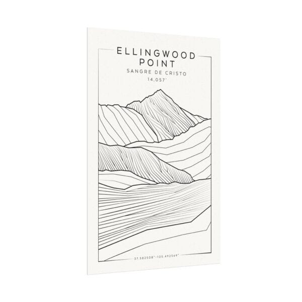Colorado 14ers: ELLINGWOOD POINT: Textured Watercolor Matte Posters - Image 7