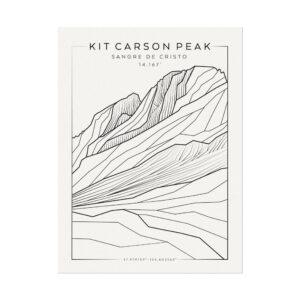 Colorado 14ers: KIT CARSON PEAK: Textured Watercolor Matte Posters