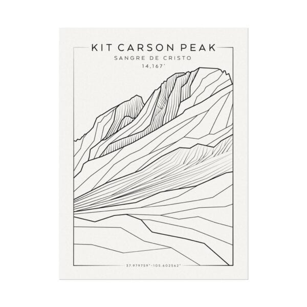 Colorado 14ers: KIT CARSON PEAK: Textured Watercolor Matte Posters