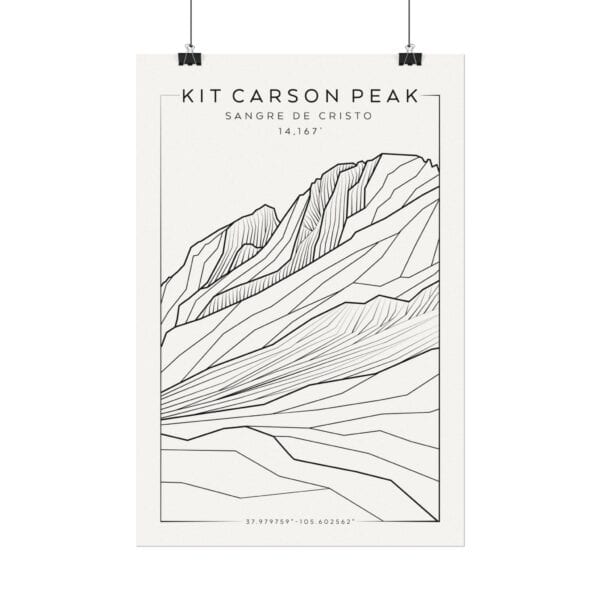 Colorado 14ers: KIT CARSON PEAK: Textured Watercolor Matte Posters - Image 6