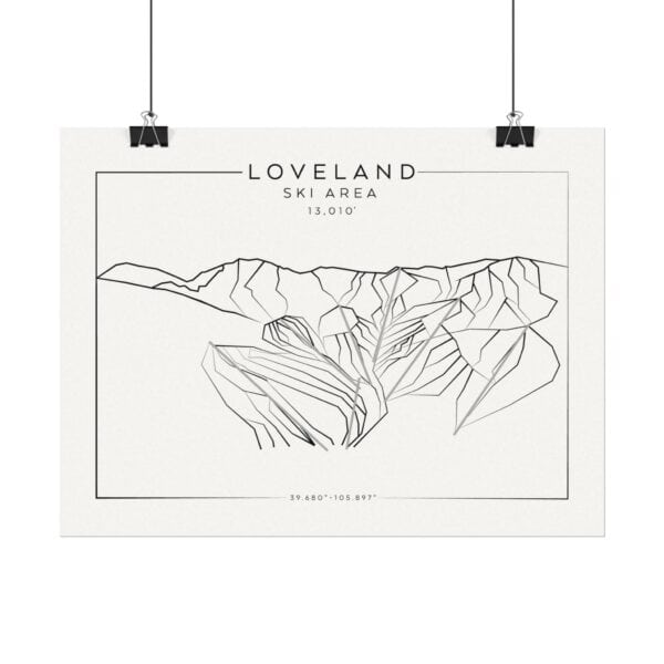 Colorado Ski Mountains: LOVELAND: Textured Watercolor Matte Posters - Image 2