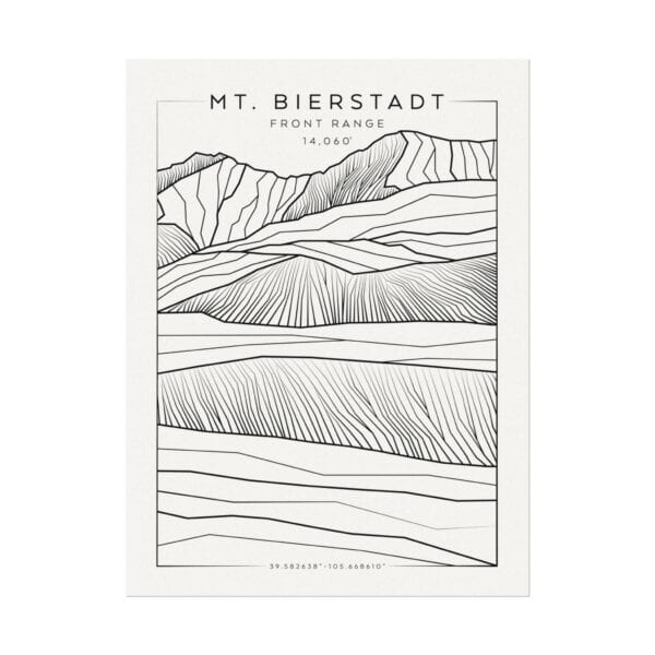 Colorado 14ers: MT. BIERSTADT: Textured Watercolor Matte Posters