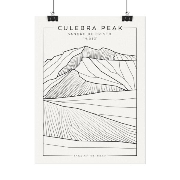 Colorado 14ers: CULEBRA PEAK: Textured Watercolor Matte Posters - Image 2