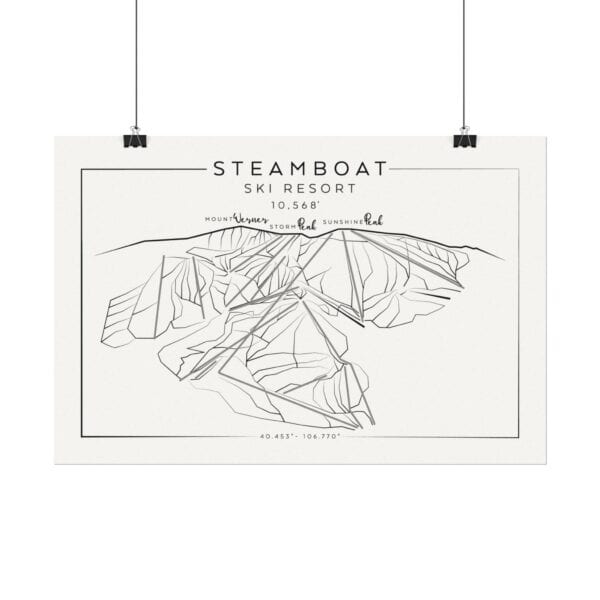 Colorado Ski Mountains: STEAMBOAT: Textured Watercolor Matte Posters - Image 5