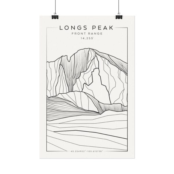 Colorado 14ers: LONGS PEAK: Textured Watercolor Matte Posters - Image 6