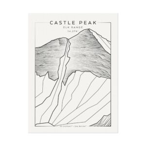 Colorado 14ers: CASTLE PEAK: Textured Watercolor Matte Posters