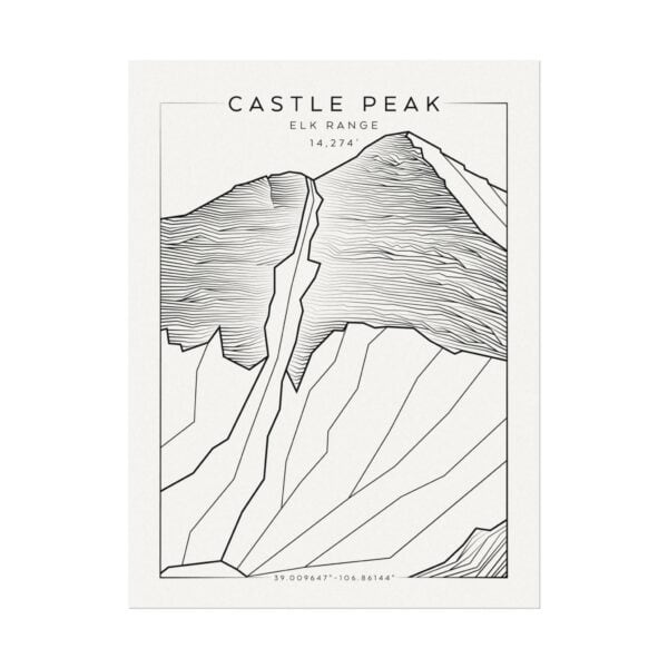 Colorado 14ers: CASTLE PEAK: Textured Watercolor Matte Posters