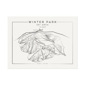 Colorado Ski Mountains: WINTER PARK: Textured Watercolor Matte Posters
