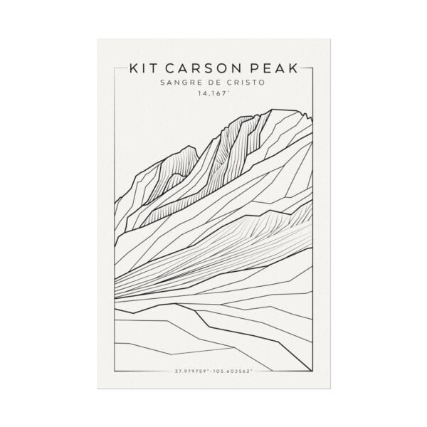Colorado 14ers: KIT CARSON PEAK: Textured Watercolor Matte Posters - Image 5