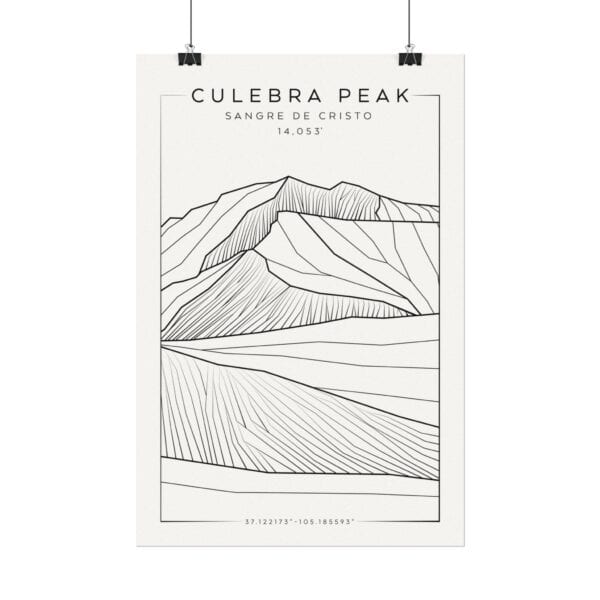 Colorado 14ers: CULEBRA PEAK: Textured Watercolor Matte Posters - Image 6