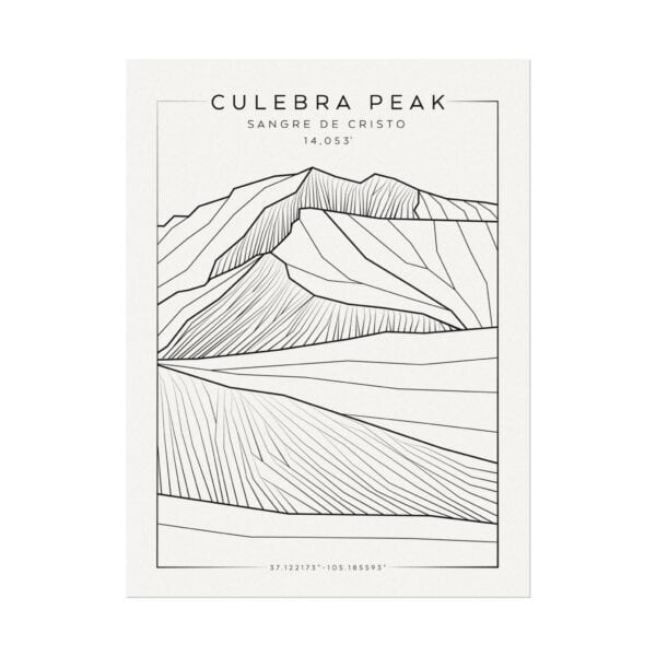 Colorado 14ers: CULEBRA PEAK: Textured Watercolor Matte Posters