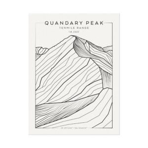 Colorado 14ers: QUANDARY PEAK: Textured Watercolor Matte Posters