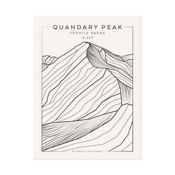 Colorado 14ers: QUANDARY PEAK: Textured Watercolor Matte Posters