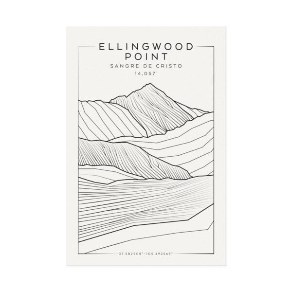Colorado 14ers: ELLINGWOOD POINT: Textured Watercolor Matte Posters - Image 5