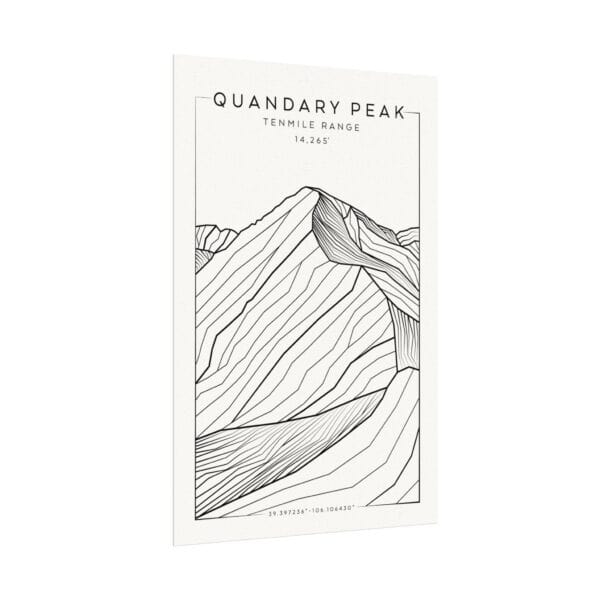 Colorado 14ers: QUANDARY PEAK: Textured Watercolor Matte Posters - Image 7