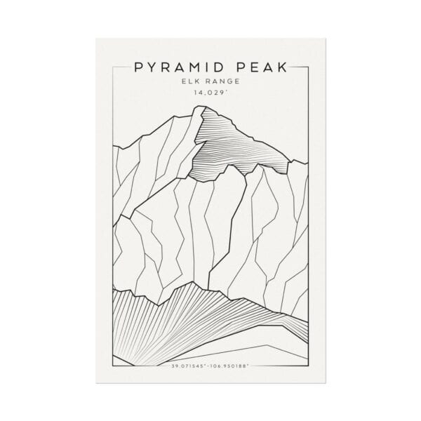 Colorado 14ers: PYRAMID PEAK: Textured Watercolor Matte Posters - Image 5