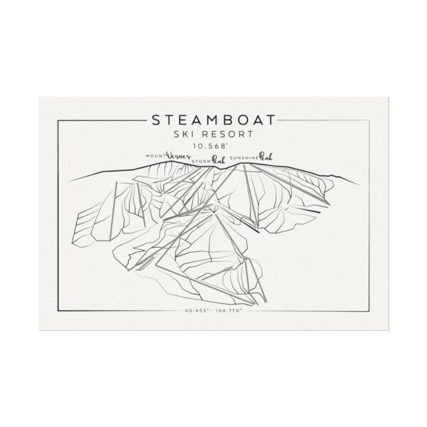 Colorado Ski Mountains: STEAMBOAT: Textured Watercolor Matte Posters - Image 4