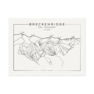 Colorado Ski Mountains: BRECKENRIDGE: Textured Watercolor Matte Posters