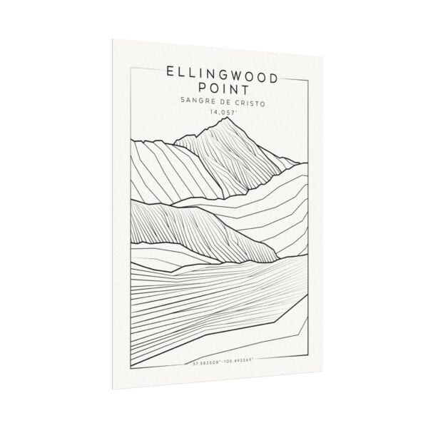 Colorado 14ers: ELLINGWOOD POINT: Textured Watercolor Matte Posters - Image 3
