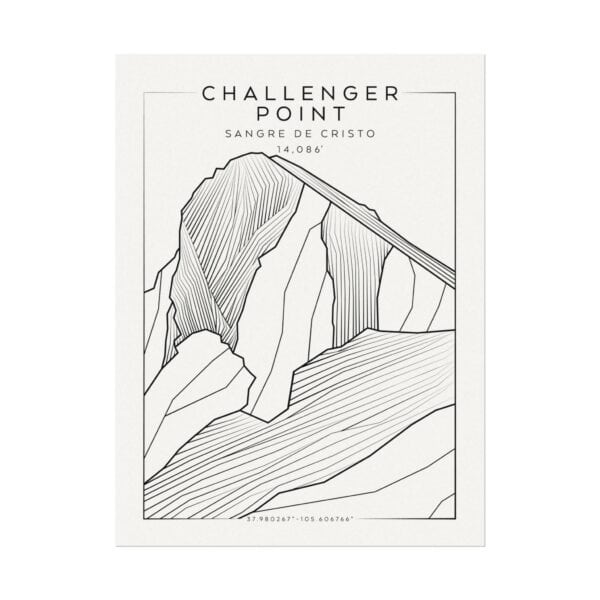 Colorado 14ers: CHALLENGER POINT: Textured Watercolor Matte Posters