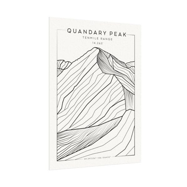 Colorado 14ers: QUANDARY PEAK: Textured Watercolor Matte Posters - Image 3
