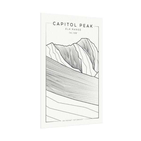 Colorado 14ers: CAPITOL PEAK: Textured Watercolor Matte Posters - Image 7