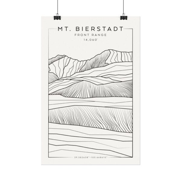 Colorado 14ers: MT. BIERSTADT: Textured Watercolor Matte Posters - Image 6