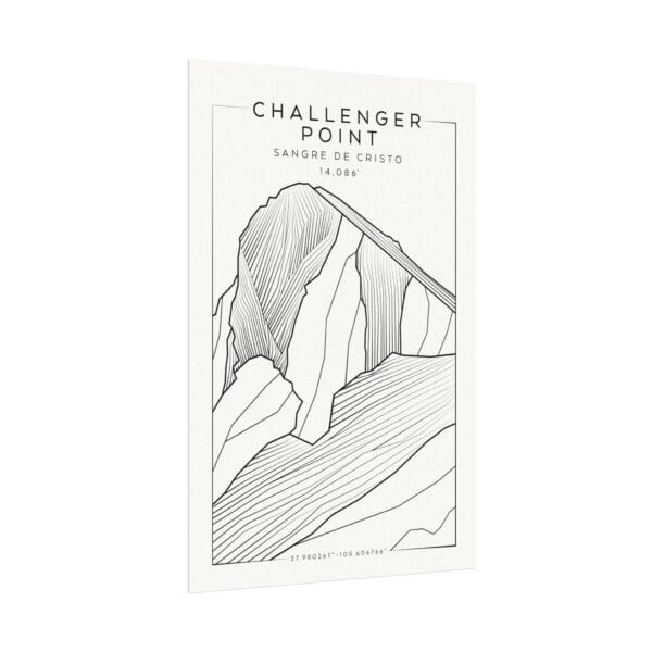 Colorado 14ers: CHALLENGER POINT: Textured Watercolor Matte Posters - Image 7