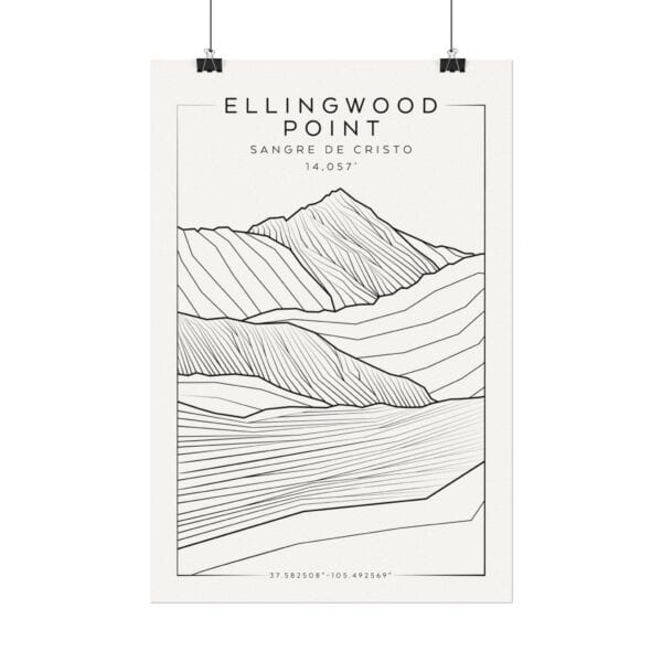 Colorado 14ers: ELLINGWOOD POINT: Textured Watercolor Matte Posters - Image 6