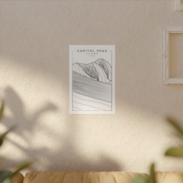 Colorado 14ers: CAPITOL PEAK: Textured Watercolor Matte Posters - Image 8