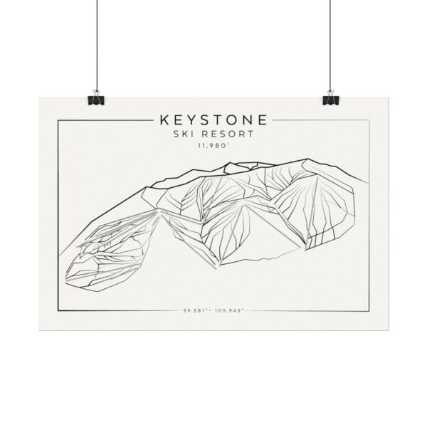Colorado Ski Mountains: KEYSTONE: Textured Watercolor Matte Posters - Image 5