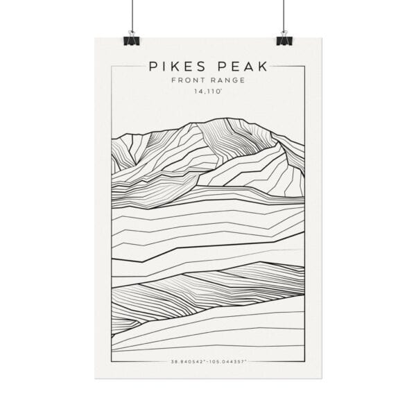 Colorado 14ers: PIKES PEAK: Textured Watercolor Matte Posters - Image 6