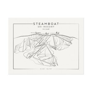 Colorado Ski Mountains: STEAMBOAT: Textured Watercolor Matte Posters