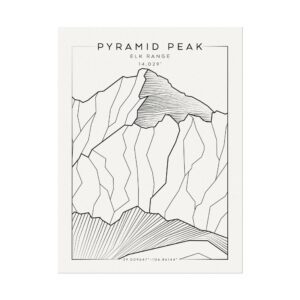 Colorado 14ers: PYRAMID PEAK: Textured Watercolor Matte Posters