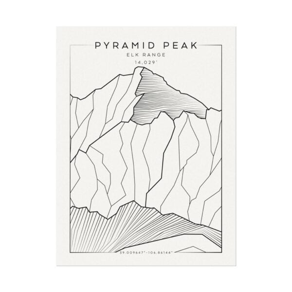 Colorado 14ers: PYRAMID PEAK: Textured Watercolor Matte Posters