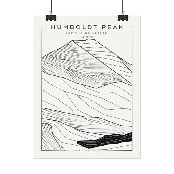 Colorado 14ers: HUMBOLDT PEAK: Textured Watercolor Matte Posters - Image 2